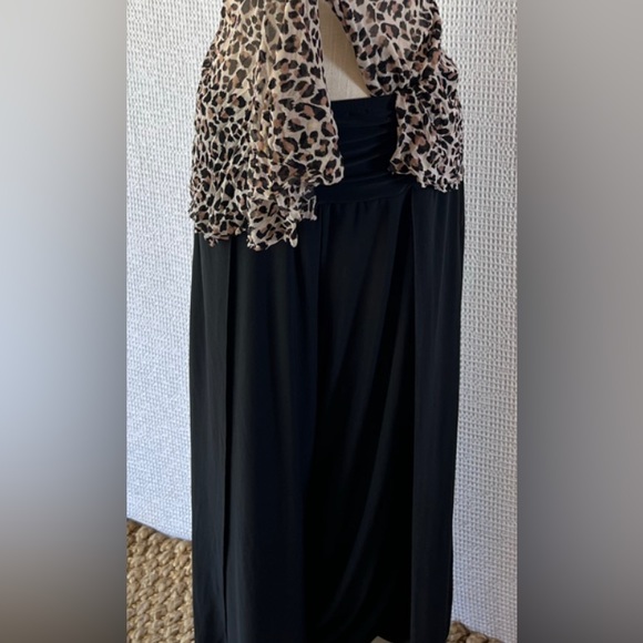 AQUA GREEN OPEN FLOWY LEG ROUCHED WAISTBAND PULL ON PANTS SIZE L - Picture 4 of 10